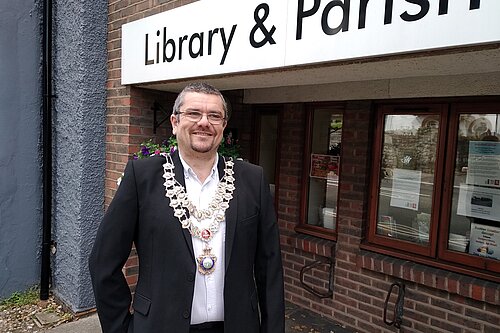 Tim Prater outside Sandgate Library